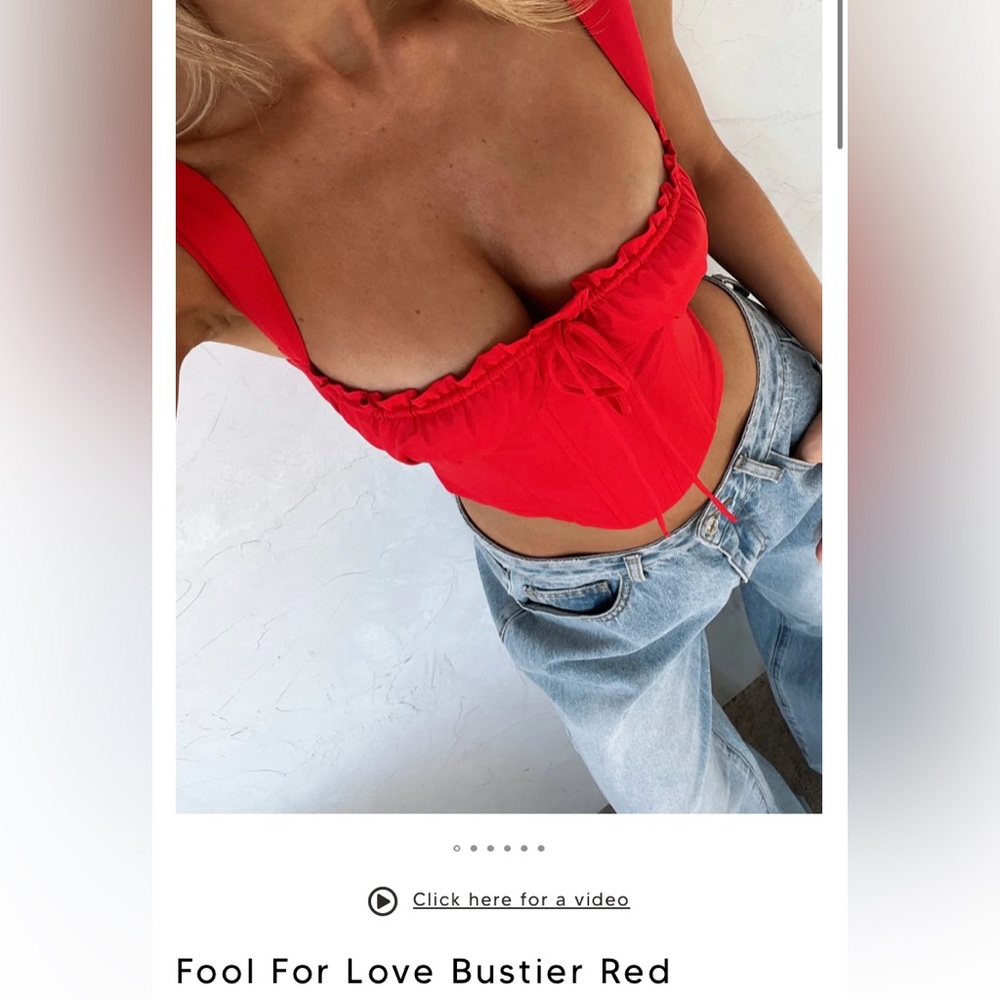 Fool For Love Bustier Red White Fox